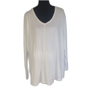 Just My Size White Pull-over Long Sleeve Trapeze Top Size 4X